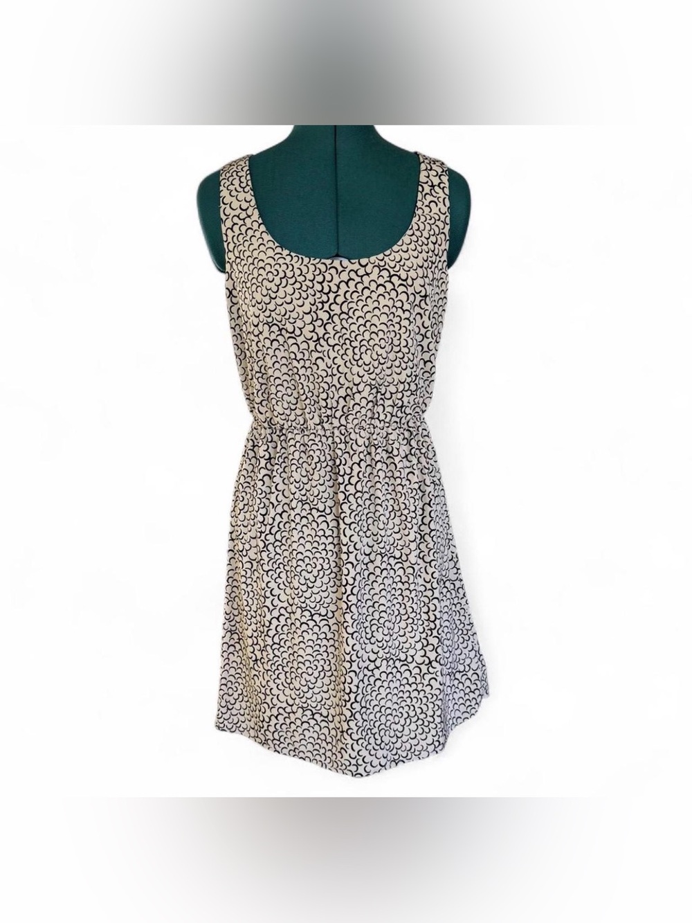 Forever 21 Black & Cream Sleeveless Floral-Pattern Mini Dress
